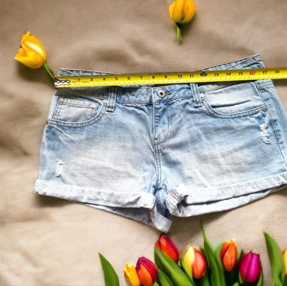 π2/$30 Sale!Mix & Matchπ Bluecrush Distressed Denim Shorts - Picture 3 of 5